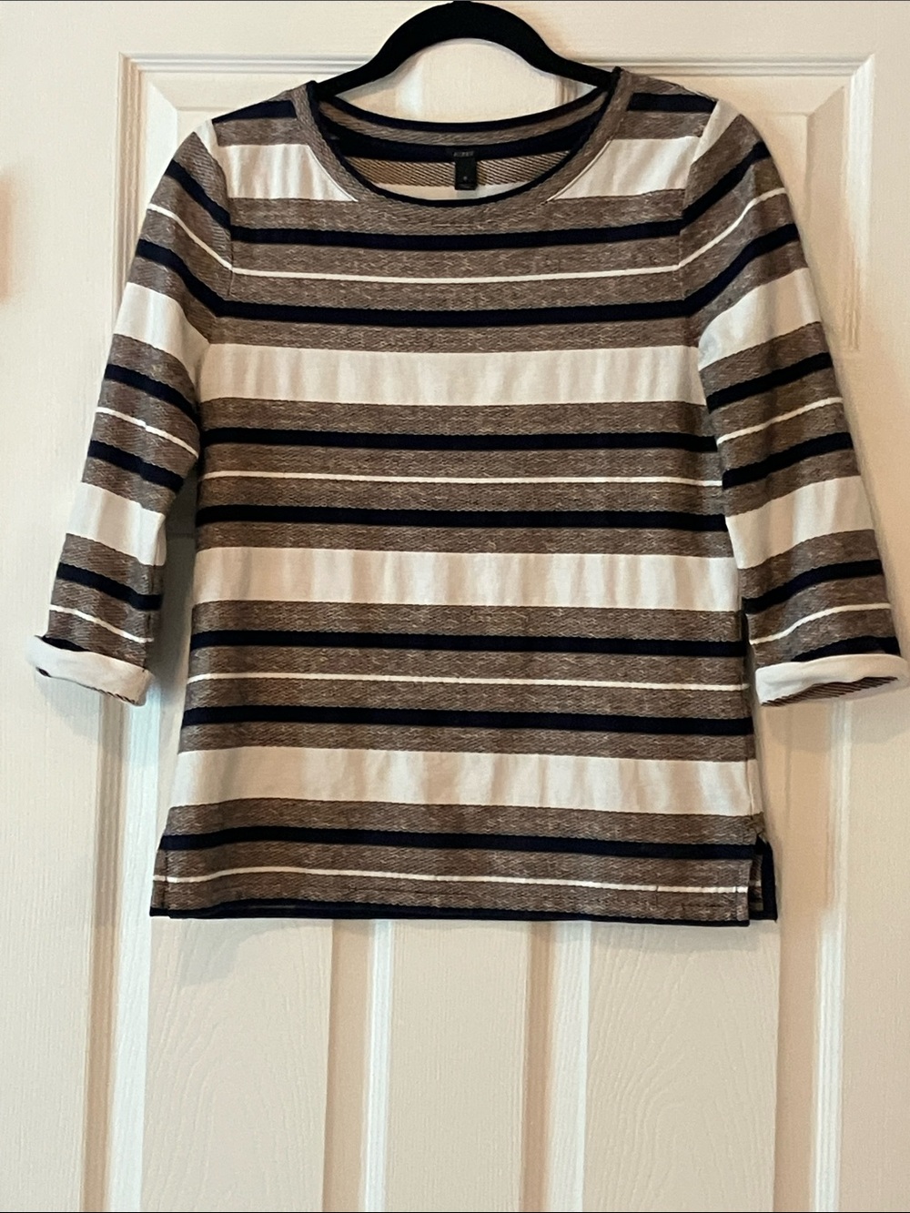 J. Crew Women’s Striped 3/4 Sleeve Lightweight Cotton Top Sz S